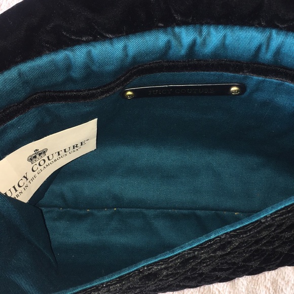 Juicy couture black velvet bow clutch like NEW